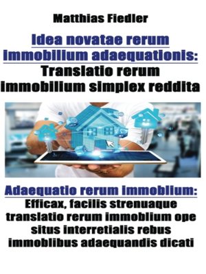 cover image of Idea novatae rerum immobilium adaequationis